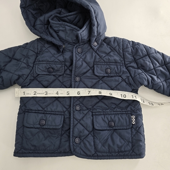 Brums blue kids quilted jacket with hood size 6 months infants - Picture 6 of 8